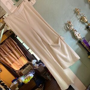 Elegant Cream Wide-Leg Pants
